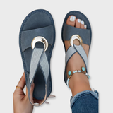 Emma | Flat Sandals With Metal Buckle