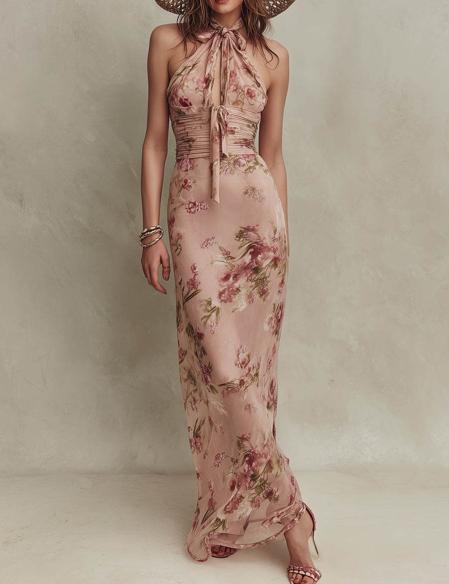 Rachel | Floral Chiffon Maxi Dress