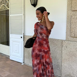 Nora | Watercolour Off-Shoulder Maxi Dress