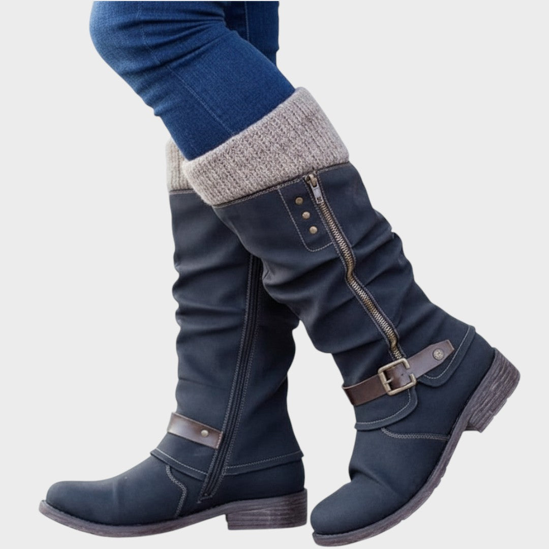 Rachel | Tall Boot with Woven Mesh