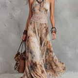 Isabella | Lace Trim Maxi Dress