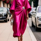 Fawn | Shimmer Satin Maxi Dress