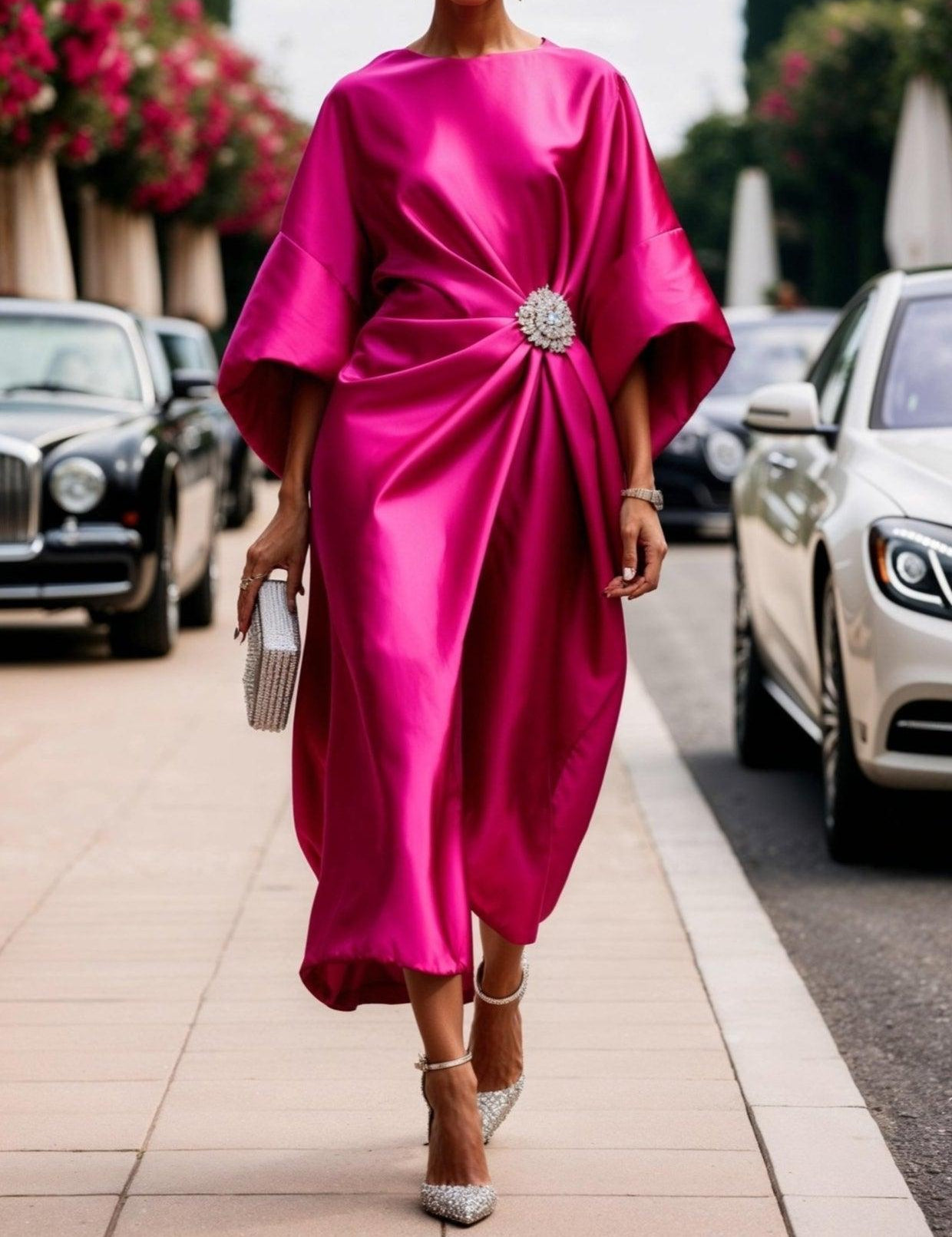 Grace | Shimmer Satin Maxi Dress