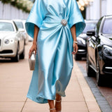 Fawn | Shimmer Satin Maxi Dress