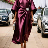 Fawn | Shimmer Satin Maxi Dress