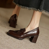 Amelia | Leather Loafer Pumps