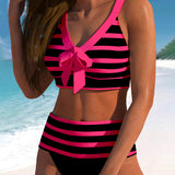 Isla | High Waist Striped Bikini