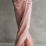 Isabella | Pink Linen Maxi Dress