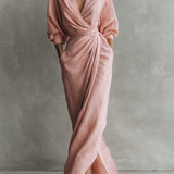 Isabella | Pink Linen Maxi Dress
