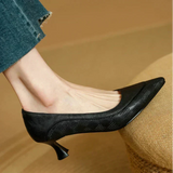 Rachel | Textured Mid-Heel Pumps