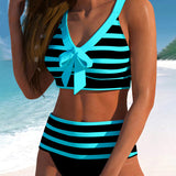 Isla | High Waist Striped Bikini