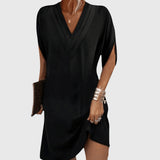 Hilary | Draped V-Neck Dress