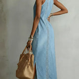Maya | Retro Lace Denim Dress