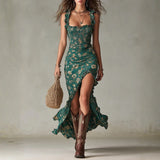 Rachel | Retro boho maxi, flowing sleeves