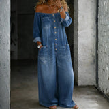 Amelia | Long Sleeve Cold Shoulder Jumpsuit