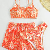 Claire | Three-piece women's supportive swimsuit set