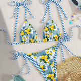 Hannah | Lemon Print Triangle Bikini