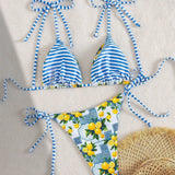 Hannah | Lemon Print Triangle Bikini