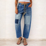Claire | Patchwork Drawstring Jeans