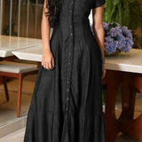 Hannah | Denim Maxi Dress