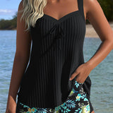 Maya | Striped Tankini Set