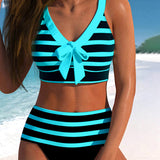 Isla | High Waist Striped Bikini