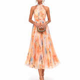 Chloe | Watercolour Halter Dress