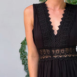 Evelyn | Handcrafted Lace V-Neck Dress