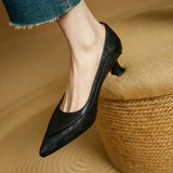 Rachel | Textured Mid-Heel Pumps