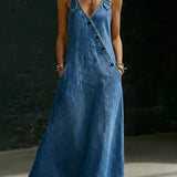 Rachel | Long Denim Button Front Dress