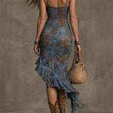 Chloe | Asymmetrical Ruffled Boho Dress
