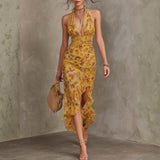Rachel | Ginger Yellow Floral Midi Dress