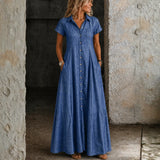 Hannah | Denim Maxi Dress