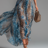 Rachel | Chiffon off-the-shoulder leopard-print dress