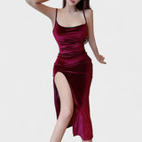 Amelia | Velvet Dress with Slit
