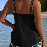 Maya | Striped Tankini Set