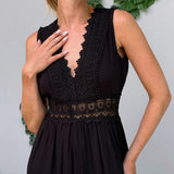 Evelyn | Handcrafted Lace V-Neck Dress