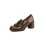 Amelia | Leather Loafer Pumps