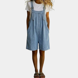 Chloe | Short Cotton-touch Denim Jumpsuit
