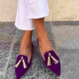 Amelia | Boho Fringe Slip-Ons