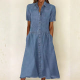 Grace | Short Sleeve Denim Dress