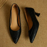 Rachel | Textured Mid-Heel Pumps