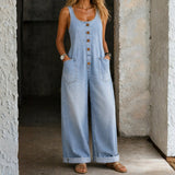 Claire | Vintage Washed Cotton Denim Overalls