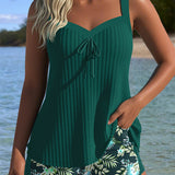 Maya | Striped Tankini Set