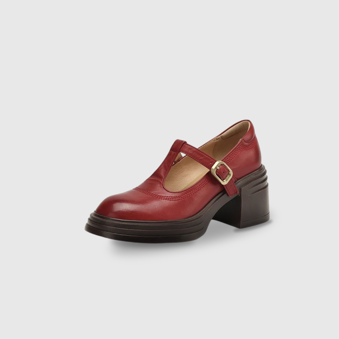 Madeline | Chunky T-Strap Pumps