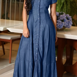 Hannah | Denim Maxi Dress