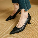 Rachel | Textured Mid-Heel Pumps