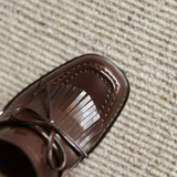 Amelia | Leather Loafer Pumps