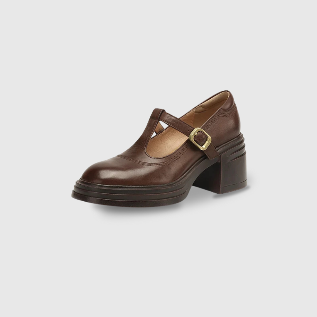 Madeline | Chunky T-Strap Pumps