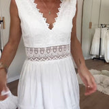 Evelyn | Handcrafted Lace V-Neck Dress